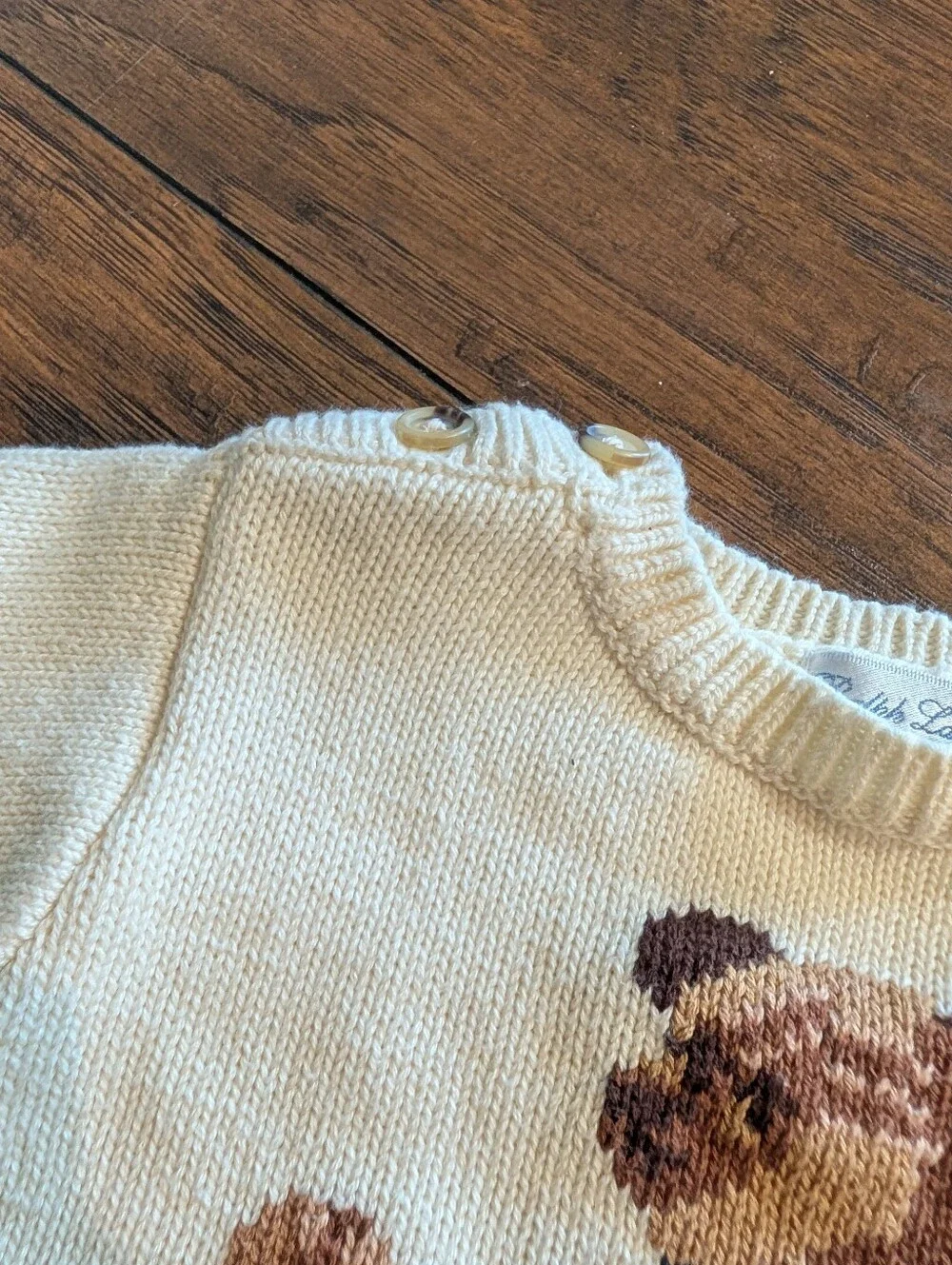 ☃️EUC Ralph Lauren Cotton Knit Long Sleeve Unisex Wear Sweater Onesie, 0-6 Month